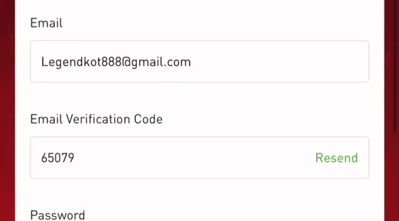 Ô nhập Email và mã xác minh trên form đăng ký EC Markets