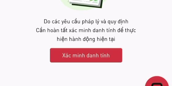 Nút Xác minh danh tính trong trang Tài khoản